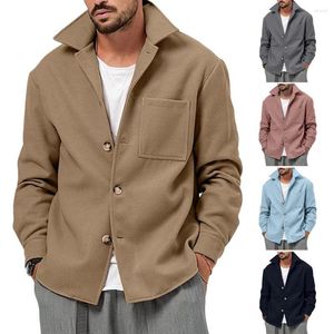 Jackets masculinos Men elegante revestem confortáveis ​​sobretudo de casaco de inverno de peito único de peito de inverno Térmica Térmica