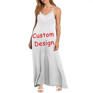 Casual Dresses Print On Demand Women's Halter Dress Cashew Nut Off-the-Shoulder V-Neck Plus-Size Breattable kjol