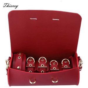 Sex Toys massager Thierry Couple Genuine Leather Bdsm Bondage Set Restraints Collars Ankle Cuff Handcuffs for Women Adult Games