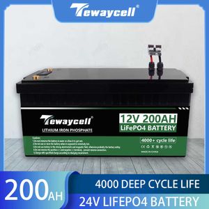 24V 200AH 2S1P 12.8V LIFEPO4 Batteripaket Litiumjärnfosfat Inbyggt BMS Solar Power System RV Trolling Motor EU US TaxFree