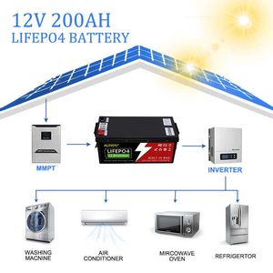 AUNEN Deep cycle rechargeable Solar 12V200Ah Lifepo4 battery Pack 12.8V 200Ah lithium ion batteries Professional Manufacturer