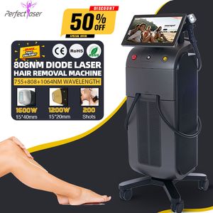 808 Diode Laser Machine Painless Permanent Hair Removal Device Salon Use Professional Beauty Equipment Safe for Women's Genital Area All Skin Types & Hair Colors