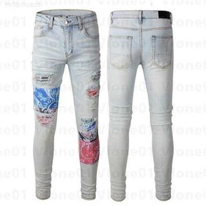 Pantalones vaqueros para hombre Pantalones vaqueros de diseñador para hombre Pantalones con cremallera de hip hop informales rasgados para pantalones elásticos masculinos