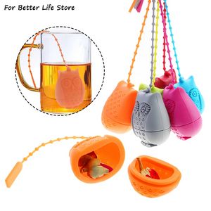 Creative Cute Owl Tea Strainer Tea Bags Food Grade Silicone loose-leaf Infuser Filter Diffuser Fun Cartoon Accessories f1206