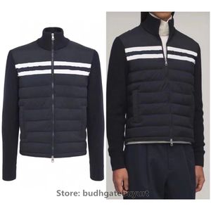 Zimowa moda mężczyźni Down Jackets wełniane dzianiny i 90% białej kaczki w dół Pobld Patchwork Double Zipper Up Scarigan Man Man Assnen Płaszcze