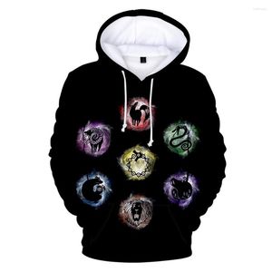 Herren Hoodies Anime Cartoon Hoodie Sweatshirt The Seven Deadly Sins Jungen Mädchen Teenager Männer Pullover Outcoat Sportswear 3D Trainingsanzug