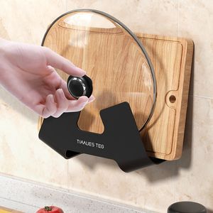 Other Kitchen Storage Organization Multifunction Lid Rack Holder Wall Mounted Pan Pot Cover Stand Cutting Board Organizer tools Accessories 221205