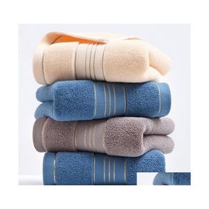 Handtuch Handtuch aus reiner Baumwolle, super saugfähig, große Handtücher, 34 x 75 cm, dick, weich, für Badezimmer, bequem, Inventar, Großhandel, Drop Deliv Dhqkc