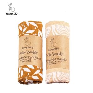 Cobertores Swaddling Kangobaby #My Soft Life# All Seasons Musseline Swaddle Blanket born Toalha de Banho Multi Designs Funções Envoltório de Bebê Colcha Infantil 221205