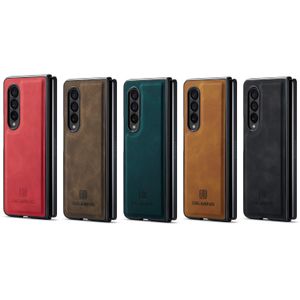 Shockproof Phone Cases for Samsung Galaxy Z Fold 4/3 Pure Color PU Leather Magnetic Protective Case