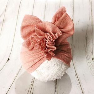 Hats Solid Lace Turban Hat Baby Kids Headbands Soft Comfortable Top Knot Infant Girls Flower Hair Accessories H261D