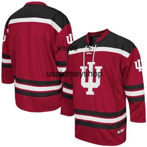 Custom Men's Colosseum Crimson Indiana Hoosiers Hockey Jerseys Stitched Any Name Number Size S-3XL