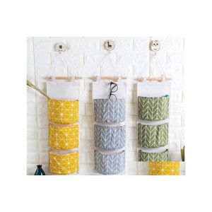 Borse portaoggetti Borse portaoggetti Mtilayer 3 Pocket Wall Hanging Organizer Cucina Bagno Home Makeup Bag Guardaroba Inventario all'ingrosso Dro Dh0Nz