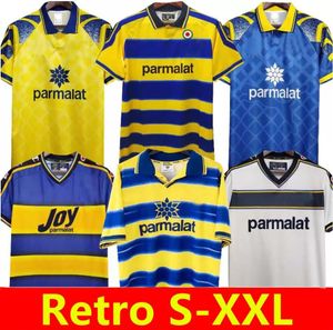 95 97 98 99 2000 Parma Retro Soccer Jersey Home 98 99 00 Fuser Baggio Crespo Ortega Cannavaro Football Shirt Buffon Thuram Futbol Camisa