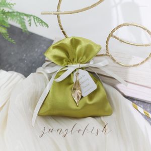 Gift Wrap 20pcs Lot Satin Chocolate Candy Packaging Wedding Birthday Party Favors Holder Luxury Jewerly Gifts Bag For Guests