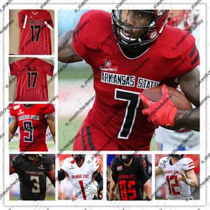 Arkansas State Red Wolves NCAA Jerseys de futebol - Equipe autêntica engrenagem vários nomes de jogadores números