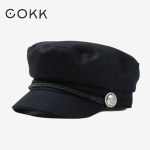 Ball Caps COKK Winter Hats For Women Wool Female Button Baseball Sun Visor Gorras Casquette Black Fall Boina Bone 221205