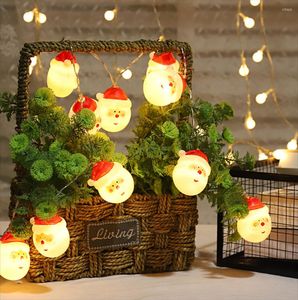 Christmas Decorations 10/20Led Santa Claus Snowman LED String Lights Fairy Outdoor Battery Operated Garland Decoration Year Party