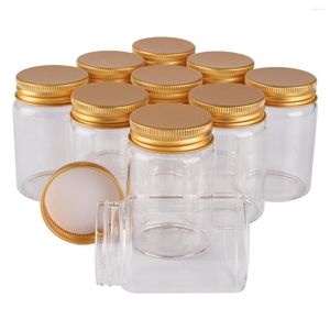 Vorratsflaschen 12 Stück 80 ml 47/70/34 mm Glas mit goldenen Aluminiumkappen Gewürzbehälter Süßigkeitengläser Fläschchen für Hochzeitsgeschenk