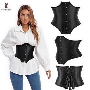 Zayıflama Kemeri Plus Boyut S-6XL10.24 inç Bel Dinchers Satin Underbust Korse Drililer Kadın Nefes Alabilir Kirpik Kısa Troso Korse 859# T221205