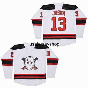 Hockey Jerseys Men Movie J.Cole 14 Forest Hills Dr. Embroidery JASON VORHEES 13 FRIDAY THE 13TH BLACK JERSEY Black White