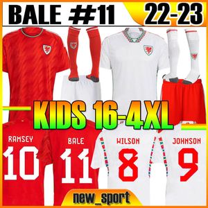 XXXL 4XL 2022 Wales Soccer Jerseys fans version Bale Wilson Allen Ramsey 22 23 World National Team Cup Rodon Vokes Home Away Football Shirt Men Kids Socks Full Sets