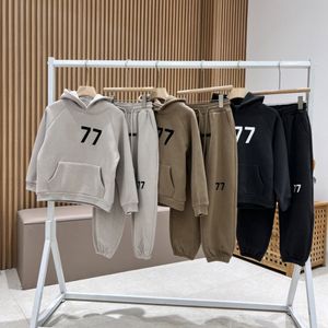 kids designer sets ess warm tracksuit long sleeve hoodies pullovers ess letter sweatshirt and pant jogger loose youth boys girls clothing casual thick T32c#