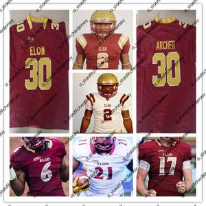 Jerseys de futebol Custom NCAA Elon College Football Jersey Davis Cheek Joey Baughman Jaylan Thomas Cole Taylor Tre'von Jones Greg Liggs Jr.