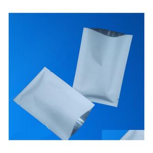 Förvaringspåsar olika storlekar vit aluminium folie vakuum öppen topp värme tätbara förpackningspåsar snack nötter mylar mat klass tätning påse dhijb