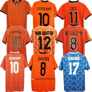 1988 Soccer Jerseys Van Basten 1997 1998 1994 Holland Football Shirts Bergkamp 97 98 12 Gullit Rijkaard Davids Home Yellow Away Blauw Wit Jacket