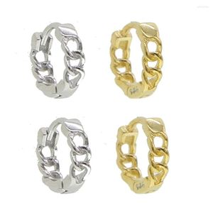 Orecchini a cerchio Semplici gioielli minimal in argento sterling 925 Mini piccoli orecchini a catena cubana multi piercing