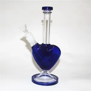 14mm heart shape Glass Bong Water Pipes Pyrex Hookah Oil Rigs Smoking Bongs Thick Heady Recycler Rig for Smoke