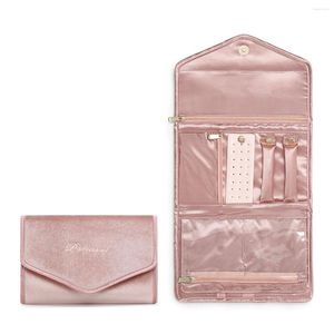 Jewelry Pouches P. Travel Velvet Jewellery Roll With Satin Lining- Organizer-pink/grey/black Gift Display Holder Case 9''