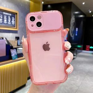 Custodie protettive per fotocamera con specchio per trucco di lusso Flip Cover per supporto trasparente in silicone morbido color caramella per iPhone 14 13 12 11 Pro Max X XS XR 8 7 Plus