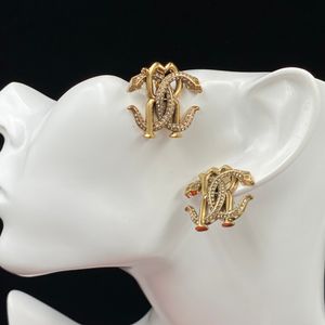 Pompous Hiphop Punk Skull Earring Ear Cuff Vintage Tassel Copper Brass Double snake Earrings Studs HAME1 --03 Women Jewelry Gifts