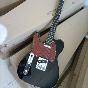 Lewa ręka 6 sznurków czarna gitara elektryczna z abalone inkrusteczowo -różowe fretboard konfigurowalny