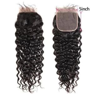 5x5 Water Wave Human Hair Transparent Lace Closures Pre Plucked Natural Hairline Bleached Knots