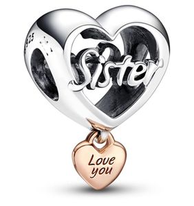 Love You Sister Heart 925 Sterling Silver Charm Pandora Dangle Moments Family for Fit Charms Women Daughter Bracelets Jewelry 78222746594