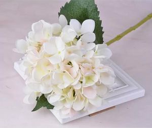 Blomma konstgjorda hortensia huvud falska siden singel riktig touch hortensior 8 färger för bröllop centerpieces hemfest dekorativa blommor fy3529 tt1206 s s s