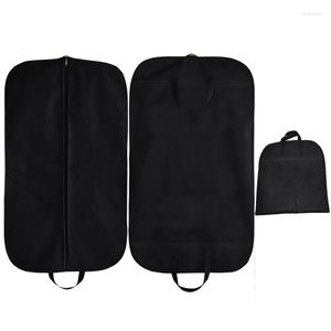 Storage Boxes Black Travel Suit Carry On Hanging Garment Bag For Business Full Zipper Washable Protector Cover Clothes