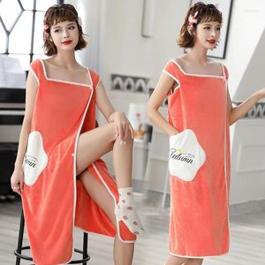 Towel Soft Absorbent Can Wear Bath Ladies Tube Top Sling Bathrobe Adult Increase Skirt Wrap Chest El Home Bathroom Gift