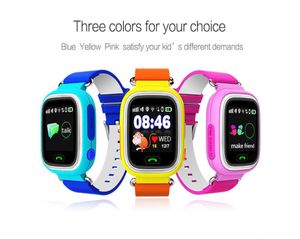 2016 Kid Safe Q90 GPS Watches Dotknij ekran TFT Quot Wristwatch G72 SOS Call Finator Locator Tracker dla dzieci anty LOS9475473