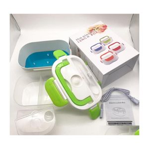 Lunchlådor Väskor Plug i Lunch Box Split Style Heat Conservation Solid Color Rec Boxar Uppvärmning Portable Dinner Hink Easy Clean 22HB Dhuzr