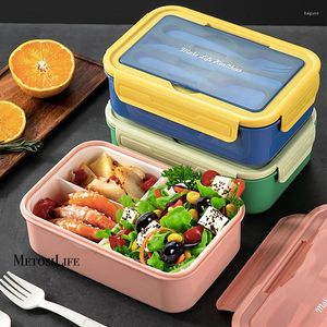 Set di stoviglie Bento Box per bambini e adulti Lunch 37oz Contenitore di stoccaggio con utensili Senza BPA Microonde Lavastoviglie Congelatore Sicuro