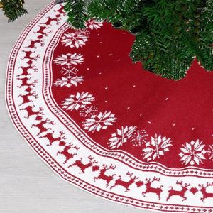 Christmas Decorations 1PC Tree Skirt Knitted Apron Snowflake Deer Gift Party Decor Plush Props