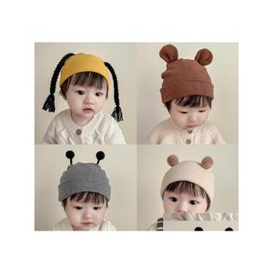 Beanie/Totenkopfkappen 20 Stile Niedliche geflochtene Kindermützen für Babybaumwollregenpfeifermütze Herbst und Winter Warme SKL-Kappen Drop-Lieferung DHSN6