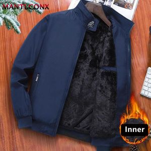 Giacche da uomo MANTLCONX Autunno Inverno Frangivento Parka da uomo Cappotto in pile spesso Giacca da uomo antivento Cappotto invernale da uomo Giacca calda Plus Size 5XL 221205