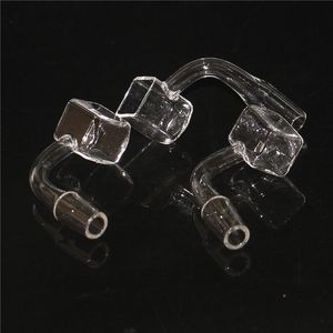 Hookahs 10mm 14mm Male Clear Joint Square Cube Pocket Quartz Nail Banger 90° Thick Clear Domeless Bangers For Glass Bong Dab Rigs