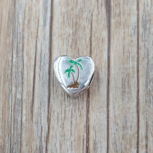 925 Gümüş Boncuklar Pandora Florida Exclusive Palm Tree Heart Charm Charms Uyum Avrupa Pandora Tarzı Takı Bilezikler Kolye Annajewel