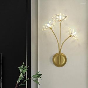 Wall Lamp Living Room Gold Crystal Light Fixture El Led Mirror Project 3-arm Big Luxury Vanity Lights